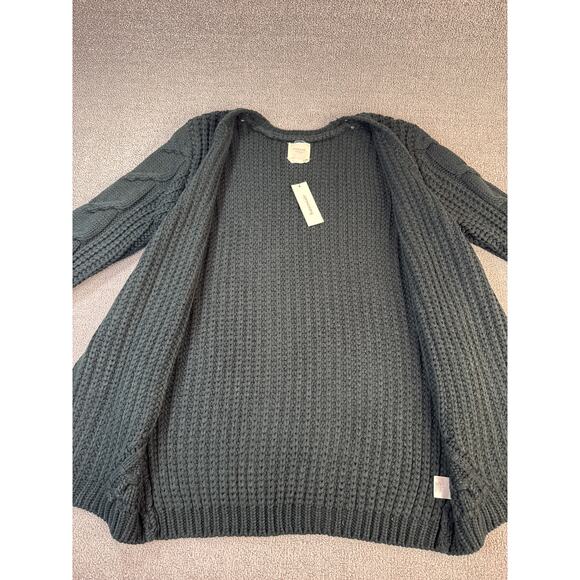 NWT Francesca's Cardigan Sweater Harper Heritage Knit Academia Black Size Large - Picture 3 of 7